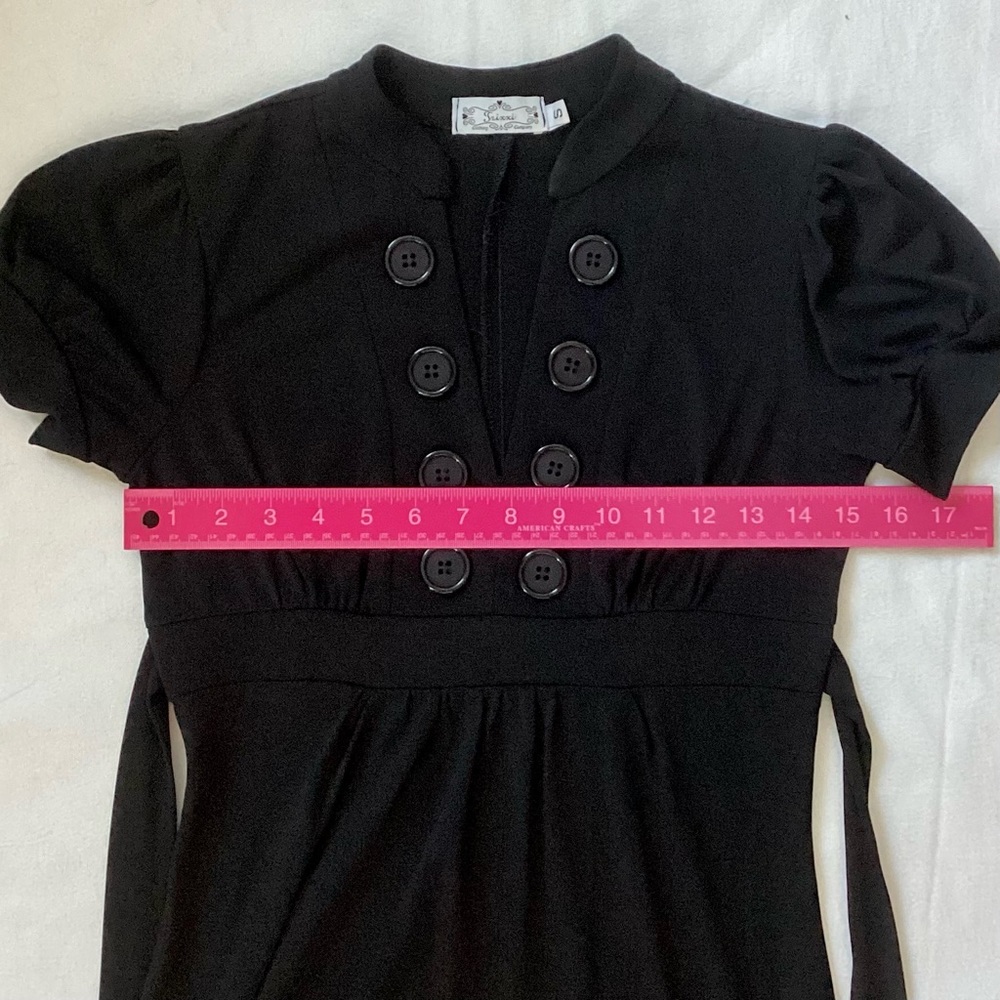 🖤 Dark Academia -Schoolgirl, Goth, Lolita Little Black dress size S - Picture 7 of 8